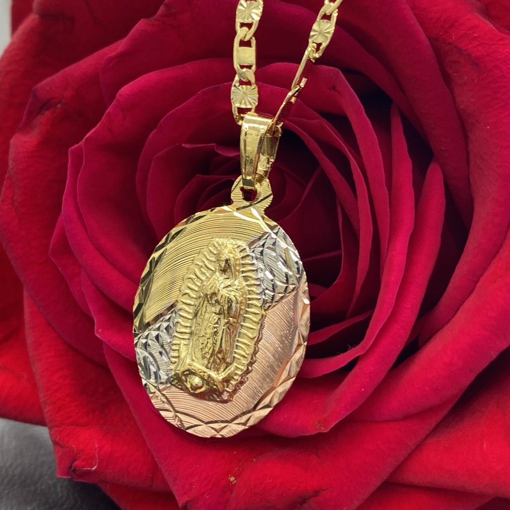 New Virgin Mary Necklace Pendant 14k Gold Filled Valentino Chain 20